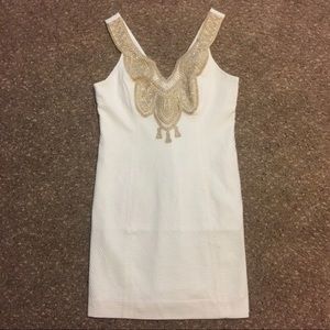 ❌ SOLD ❌ Lilly Pulitzer White and Gold Largo Shift